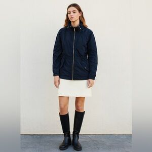 Massimo Dutti Dark Blue Utility Jacket  Hooded